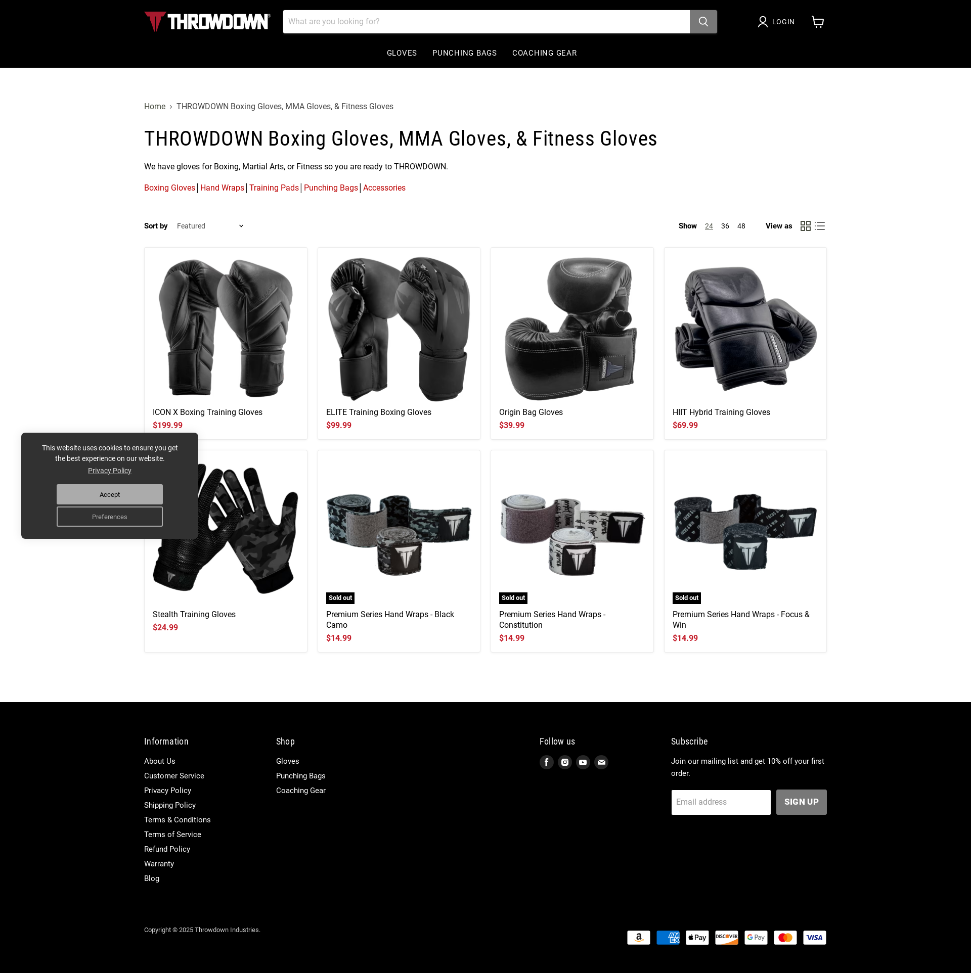 Before personalization - THROWDOWN Boxing Gloves │ MMA Gloves │ Weight Lifting GLoves