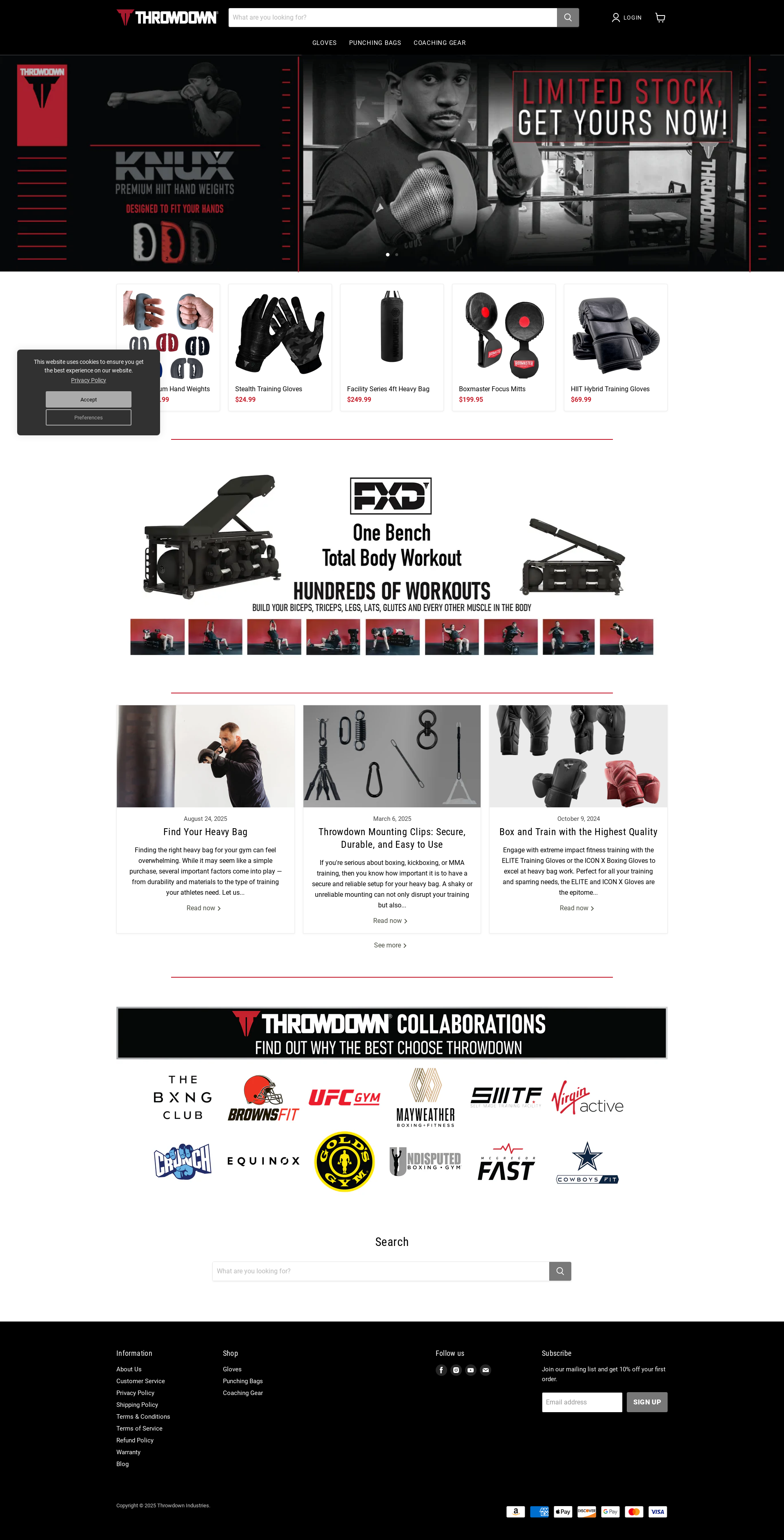 Before personalization - THROWDOWN│MMA, Boxing, and Fitness Equipment