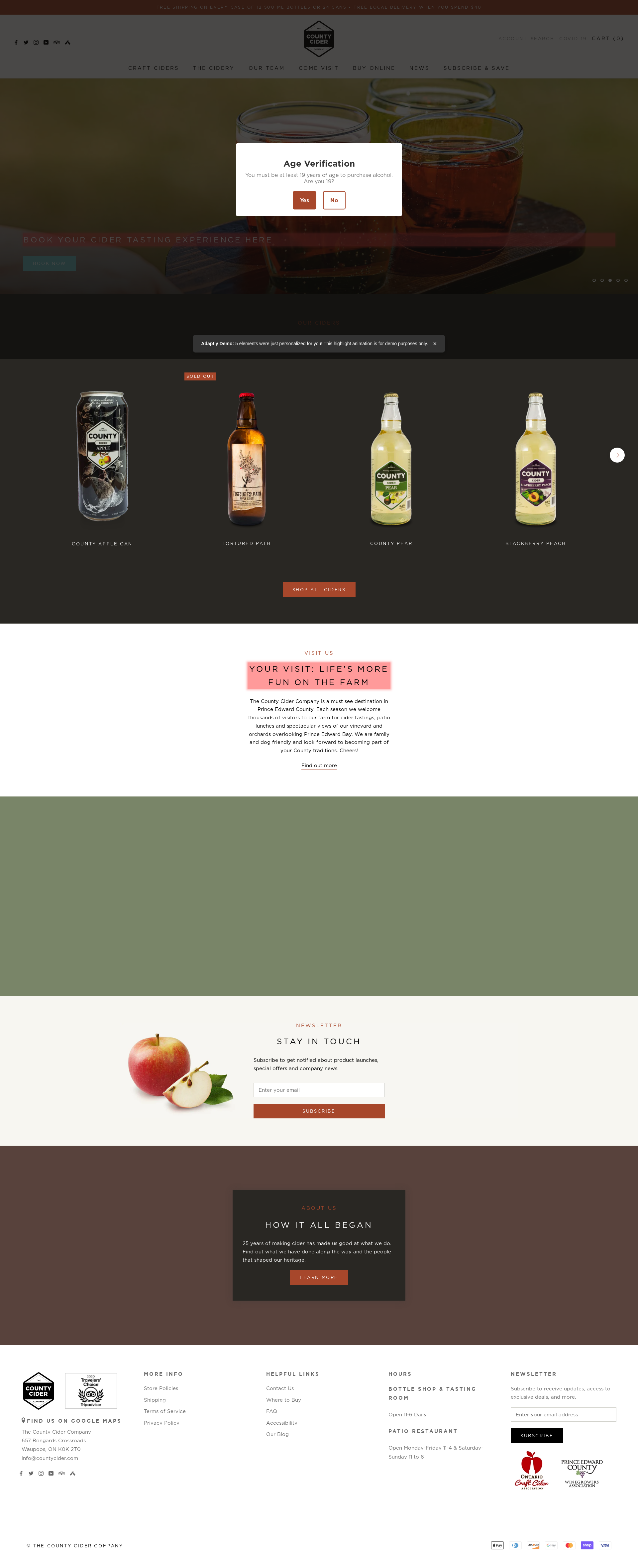 After personalization - The County Cider Company