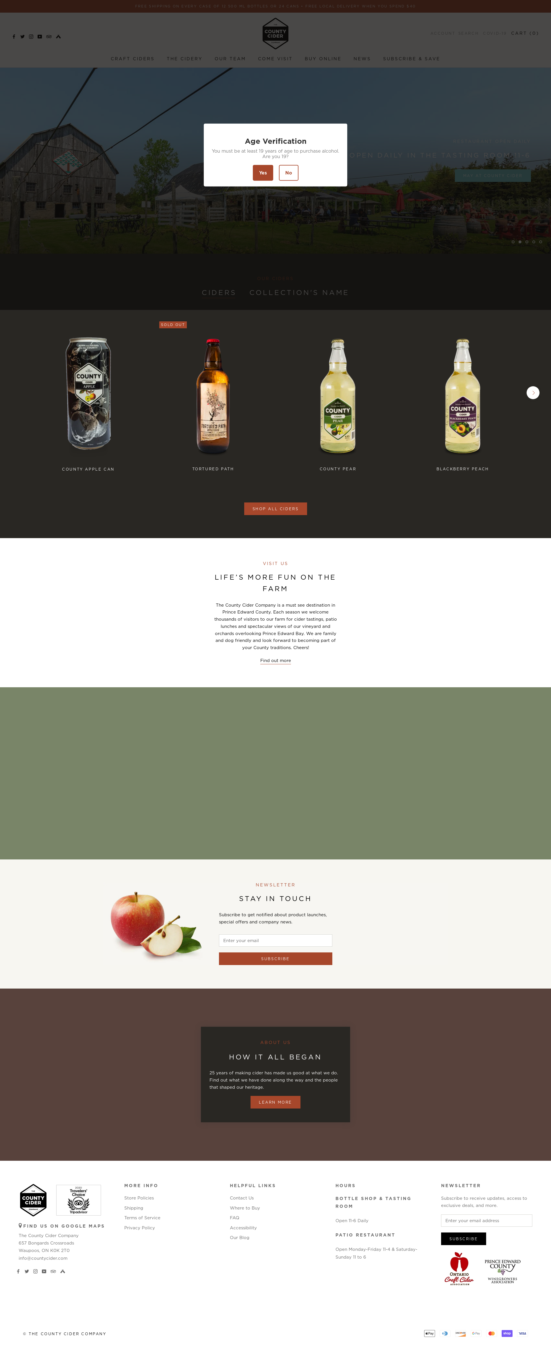 Before personalization - The County Cider Company
