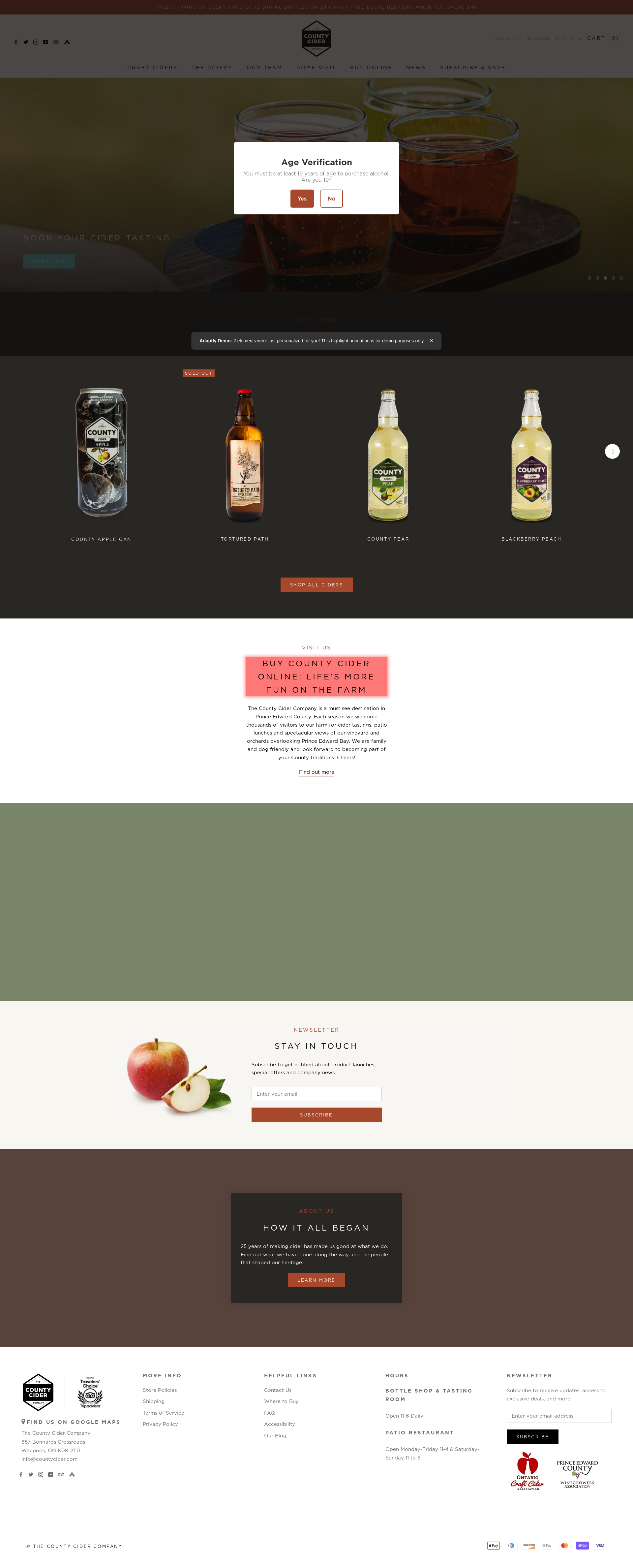 After personalization - The County Cider Company