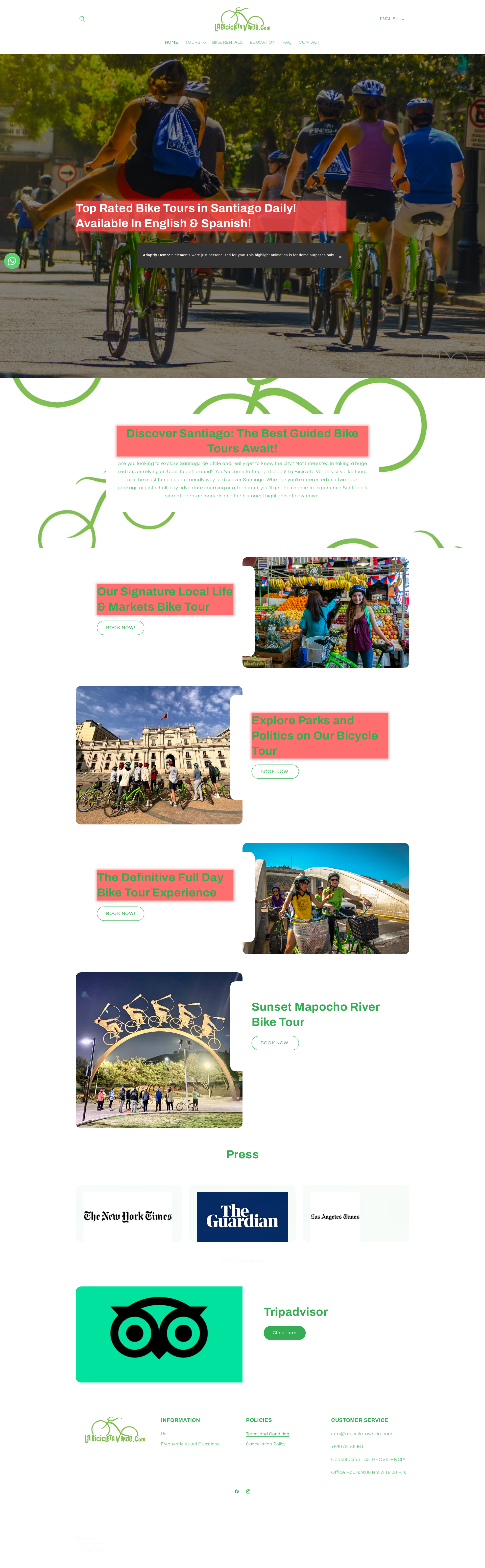 After personalization - La Bicicleta Verde