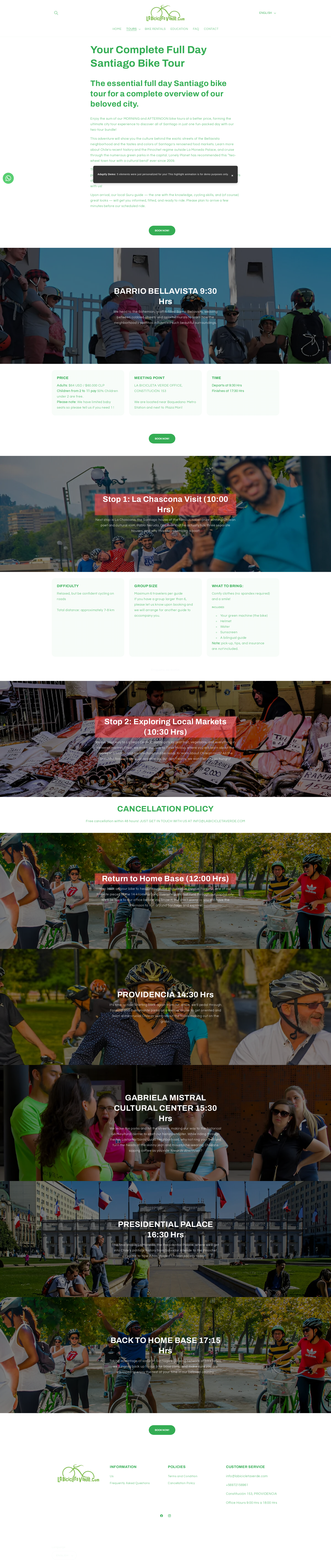 After personalization - Full Day Bike Tour