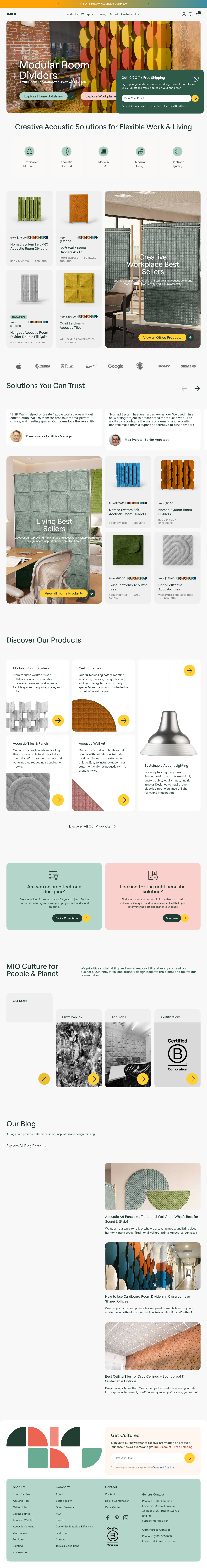 Before personalization - MIO Culture Homepage
