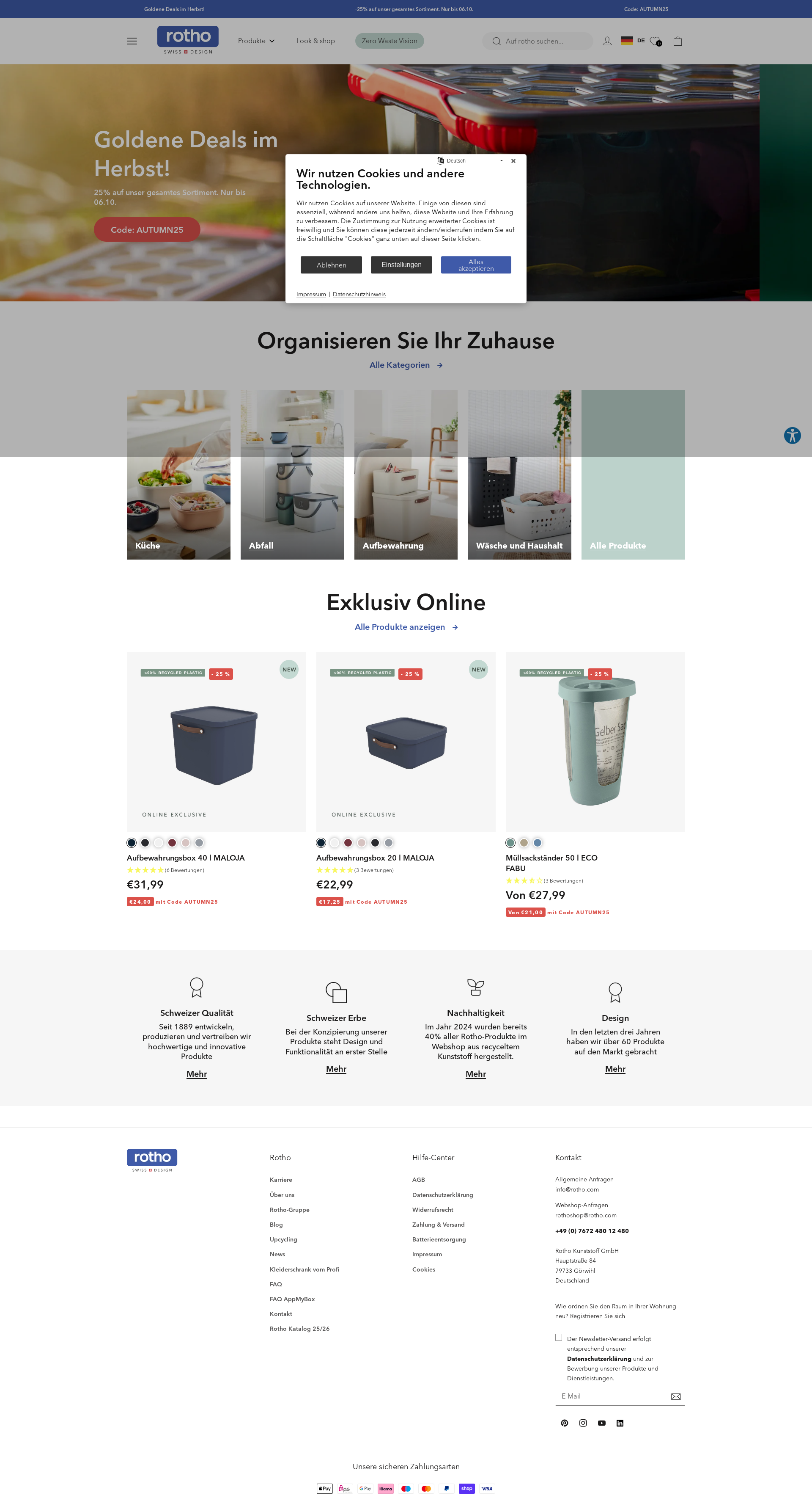 Before personalization - Rotho Homepage