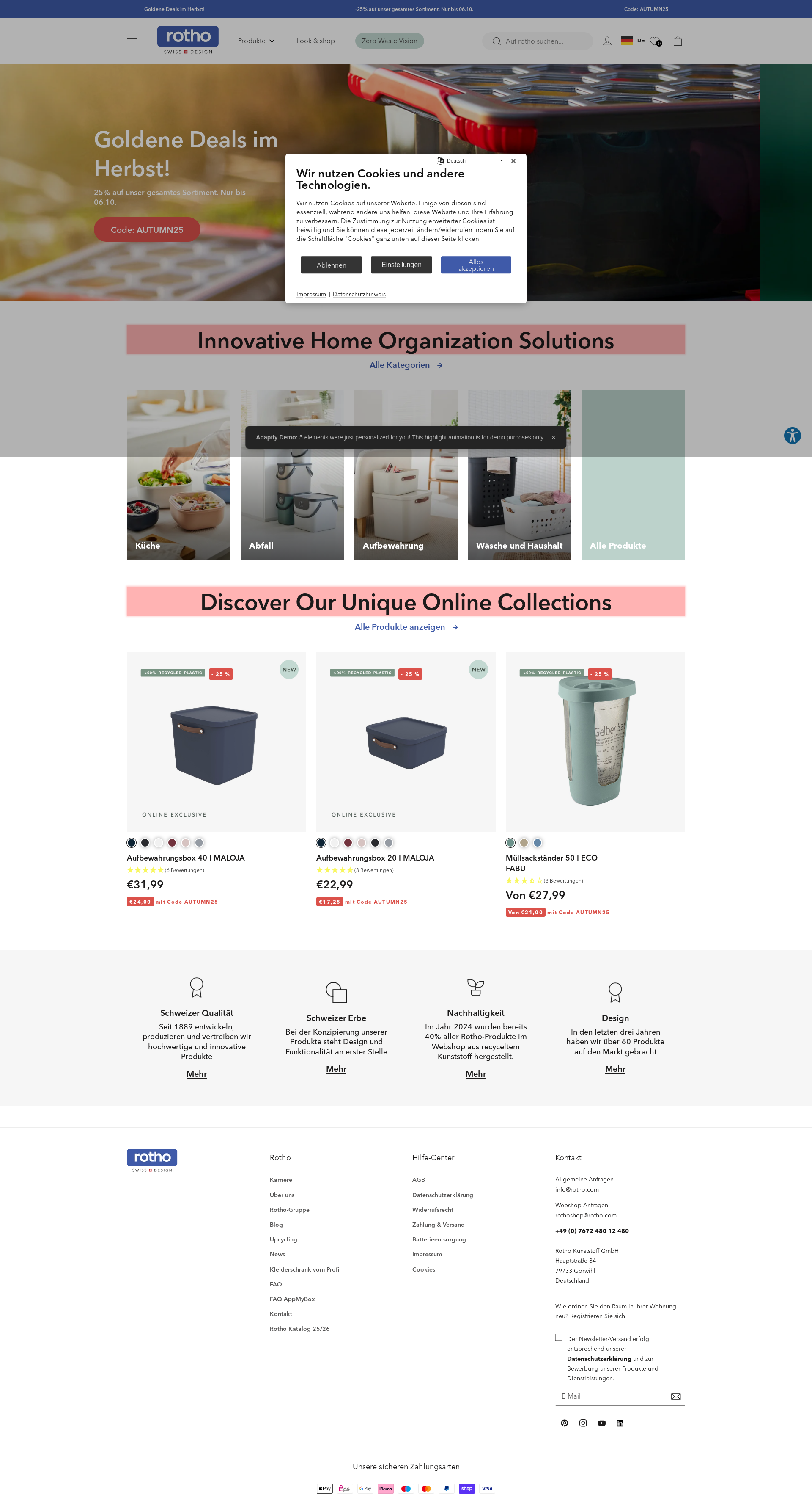 After personalization - Rotho Homepage