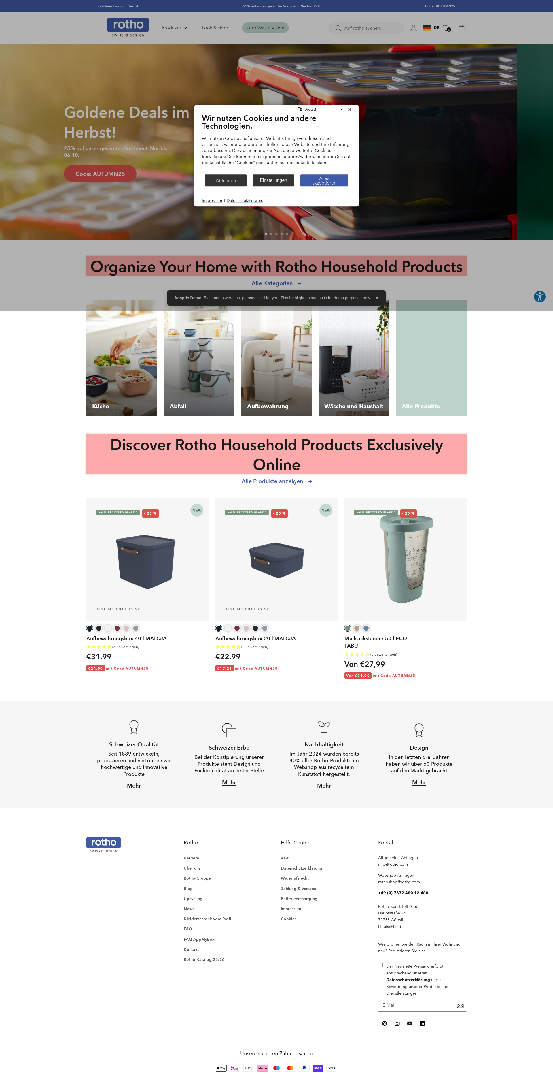 After personalization - Rotho Homepage